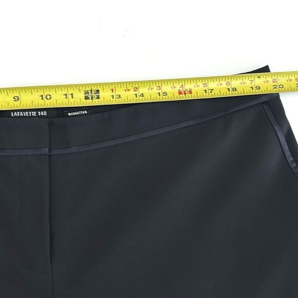 Lafayette 148 Crop Pants Manhattan Step Hem Navy Blue Color Pockets sz 16 - Picture 13 of 13